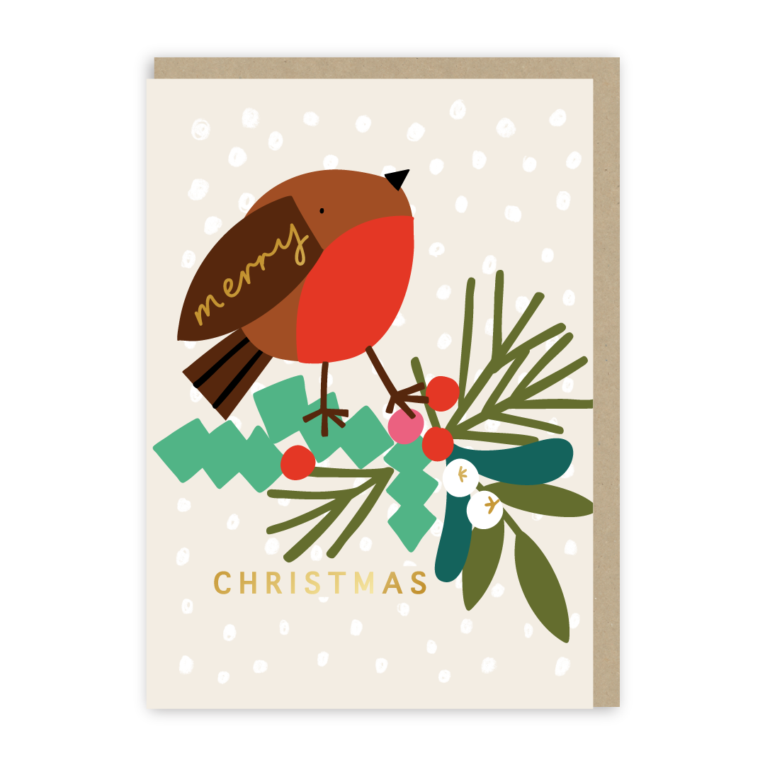 Merry Christmas Robin Card