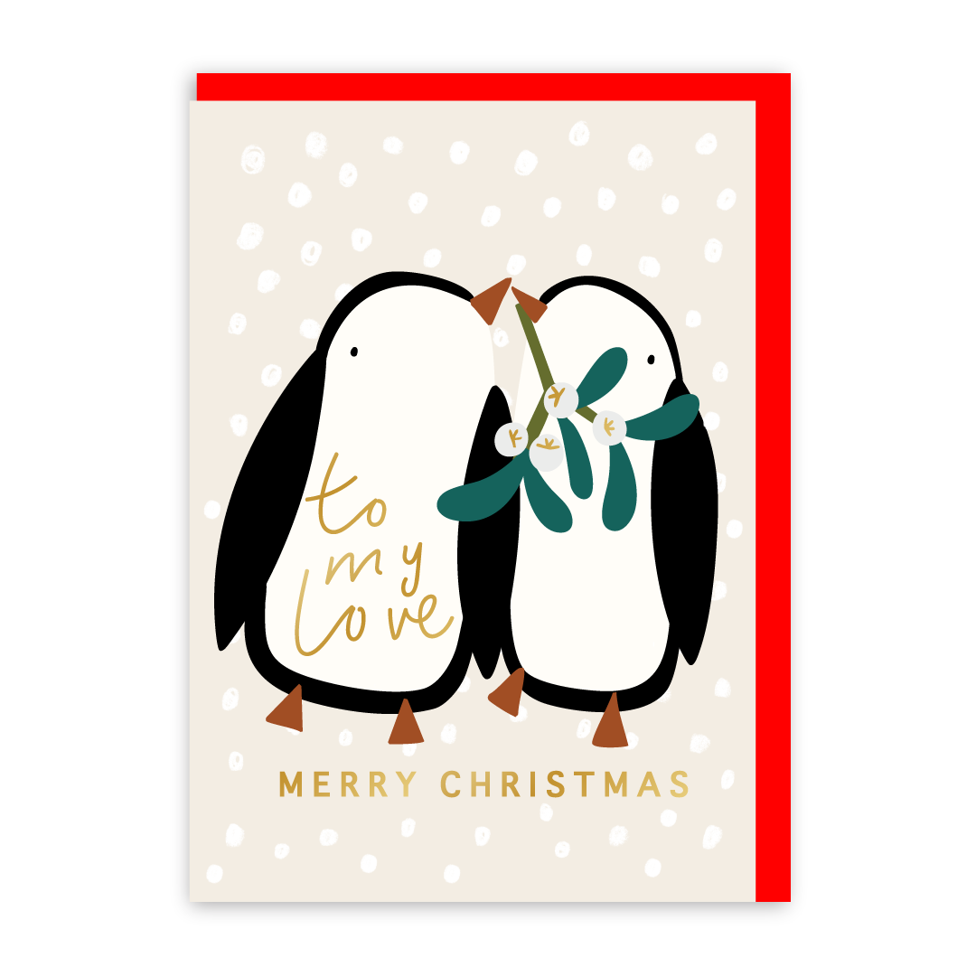 To My Love Penguin Christmas Card