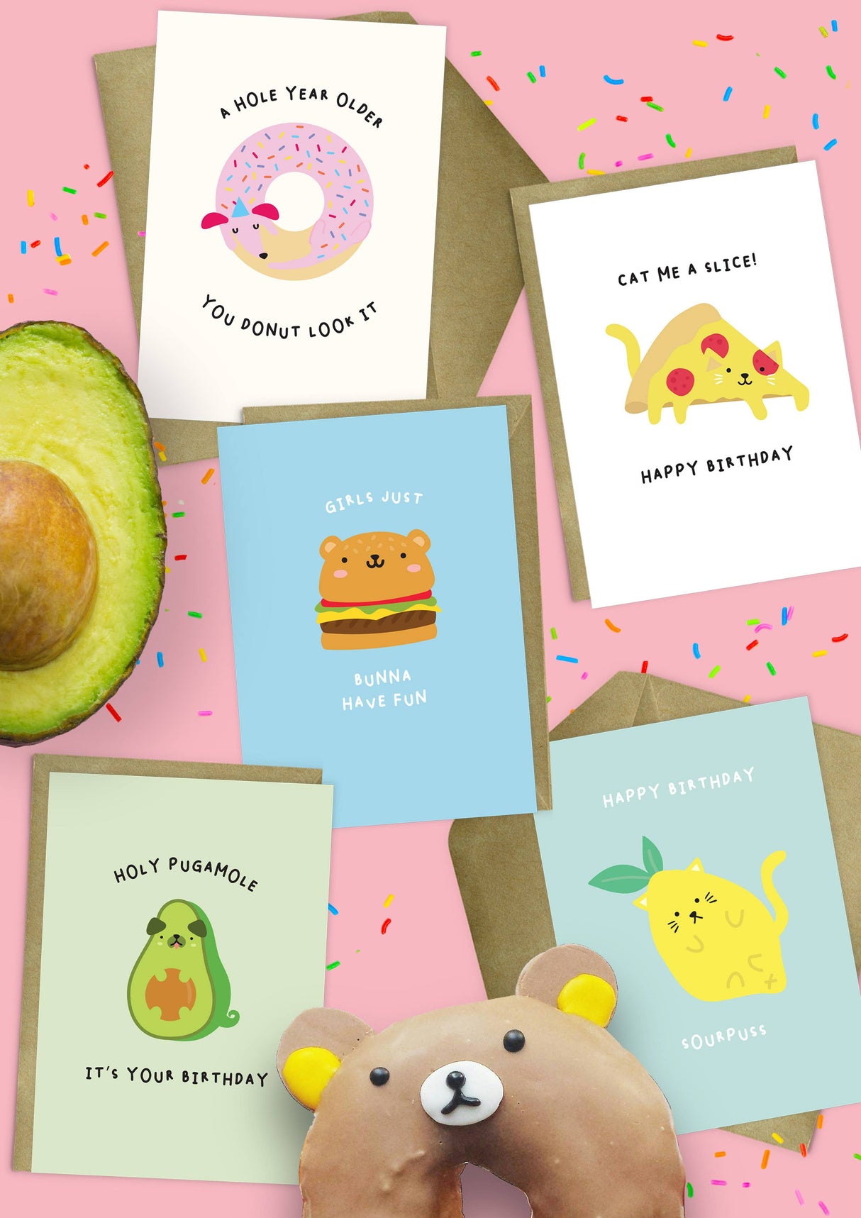 Holy Pugamole Mini Birthday Card