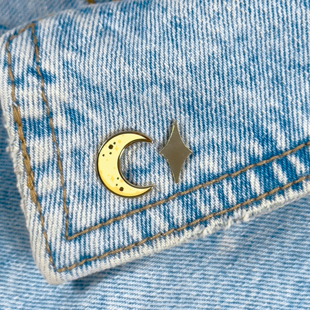 Kawaii Yellow Moon Mini Enamel Pin