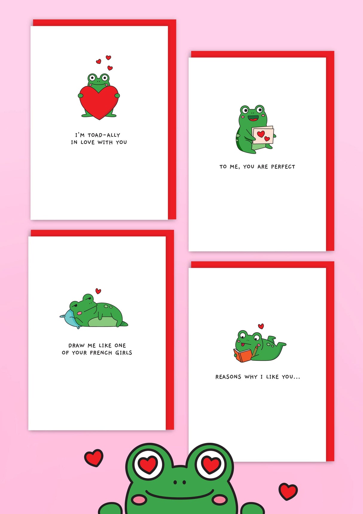 Toadally In Love Tod the Frog Valentines Card
