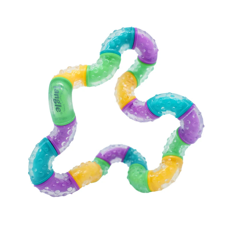 Colorful Tangle toy on a white background