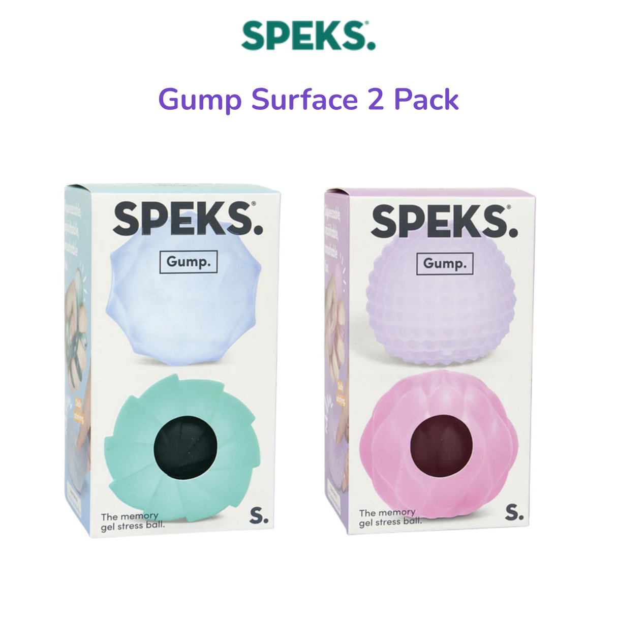 SPEKS Gump Surface Memory Gel Stress Ball 2 Pack Bundle