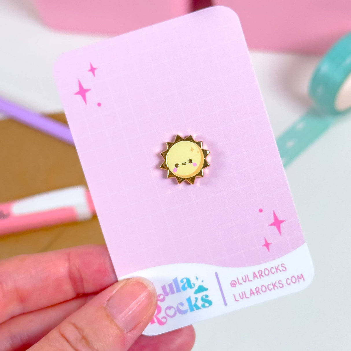 Kawaii Sun Mini Enamel Pin