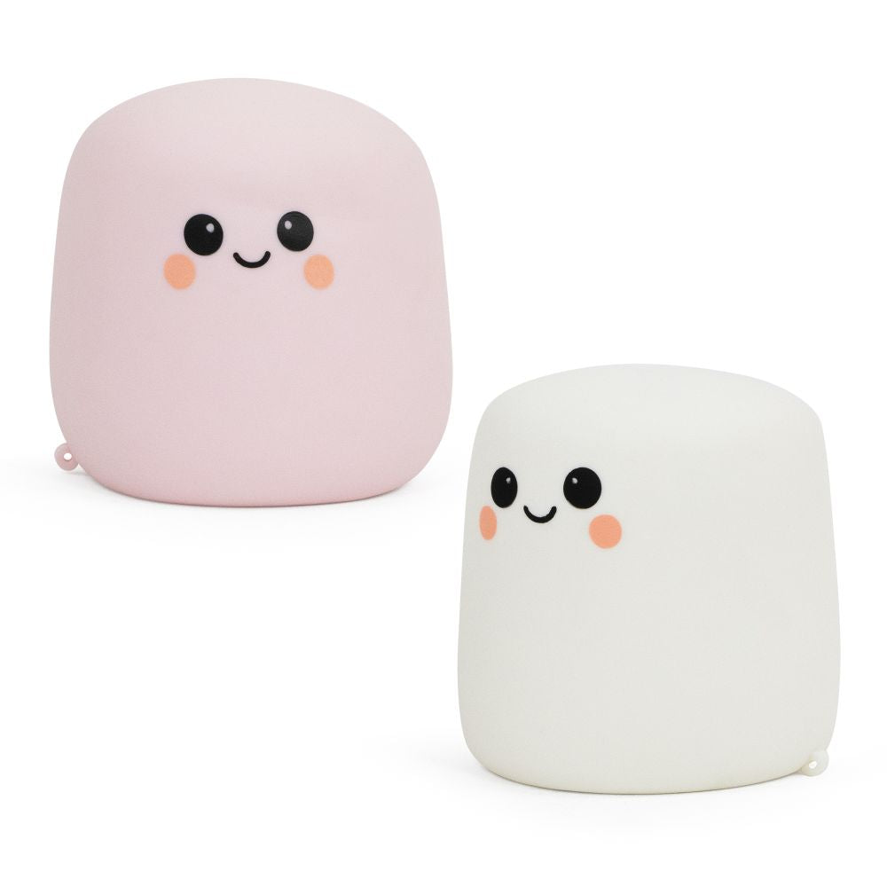 Pink and white Big Squij Marshmallow squishy toys displayed together
