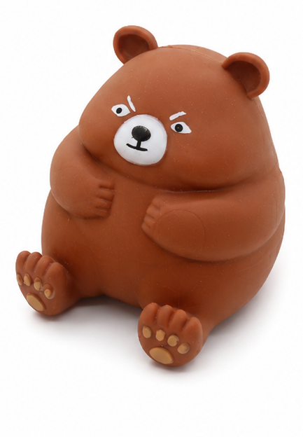 Brown chonky bear squishy stress toy, kawaii sensory squeeze toy