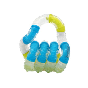 Tangle with blue, yellow, and white sections