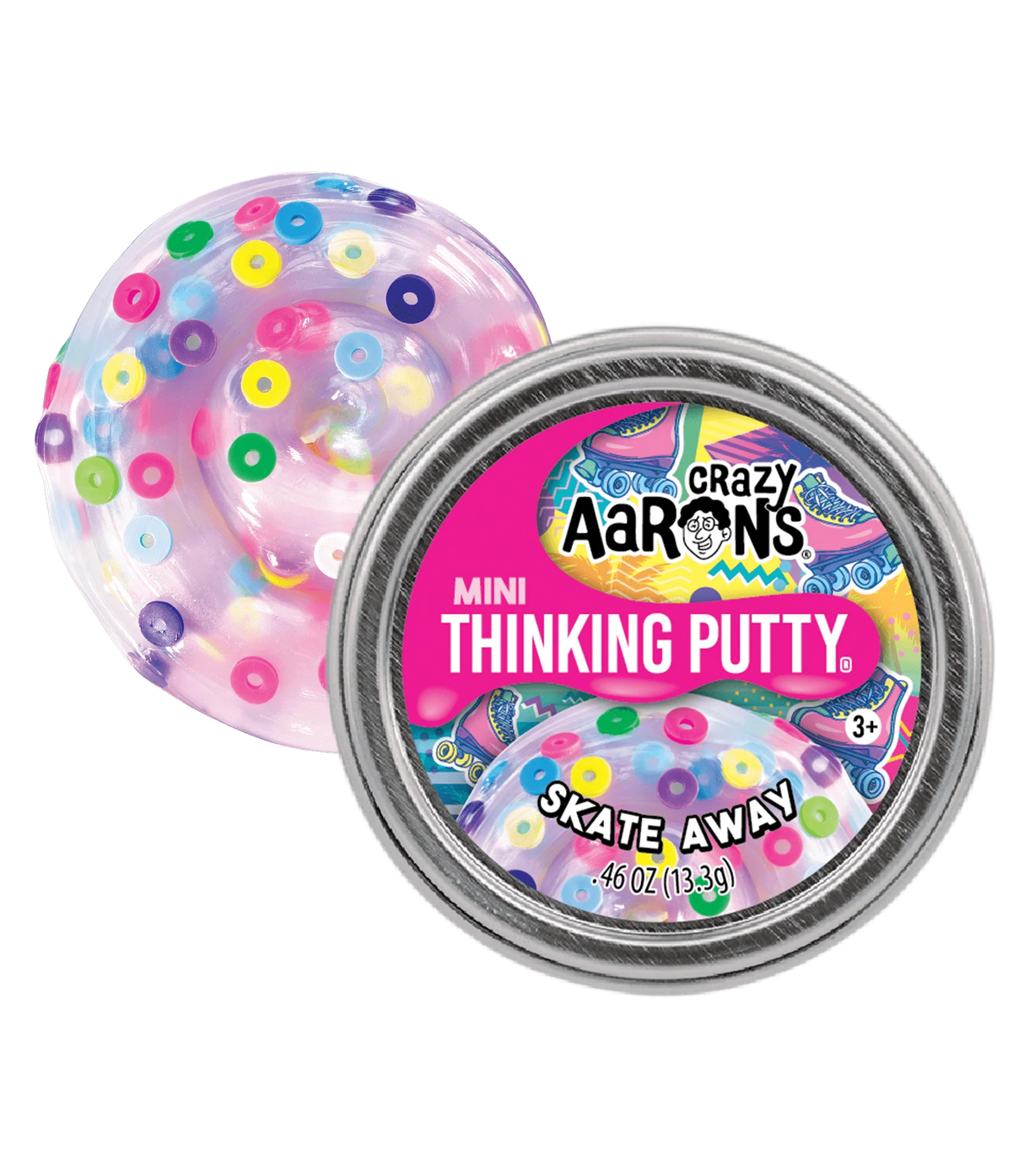 Crazy Aaron's Mini Thinking Putty tin in Skate Away design