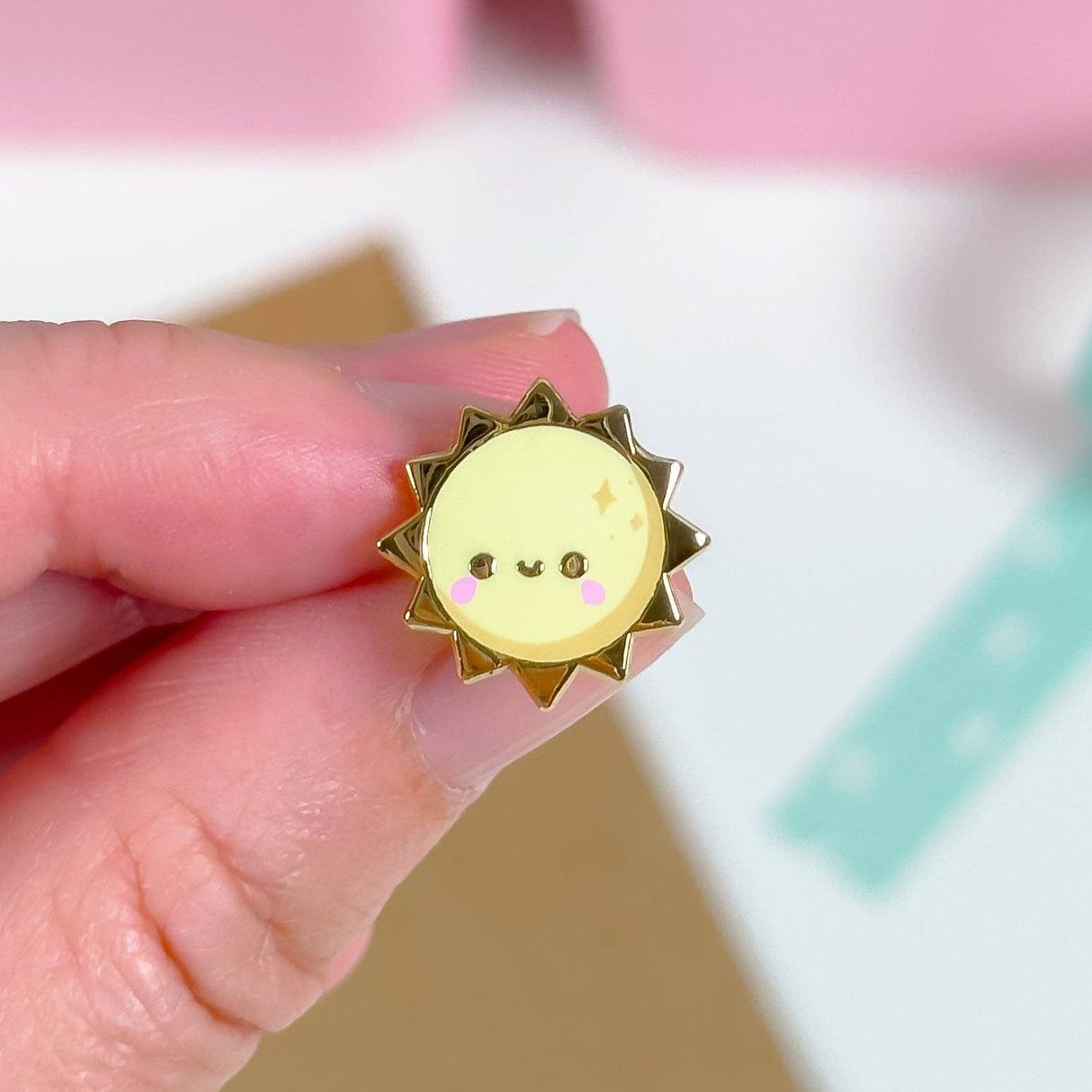 Kawaii Sun Mini Enamel Pin