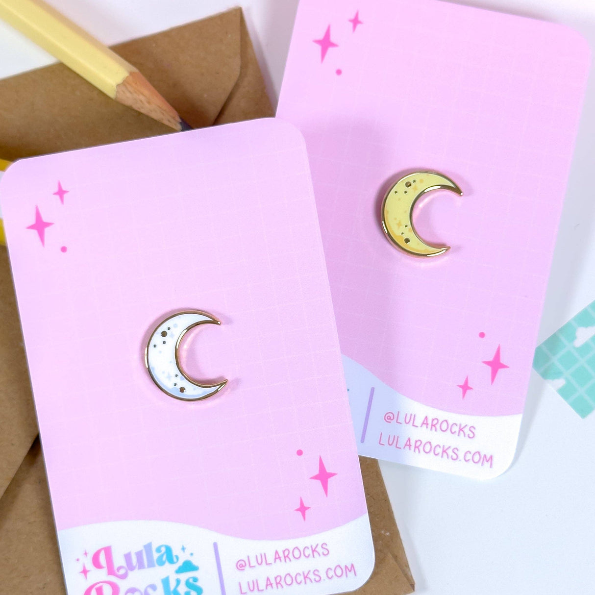 Kawaii White Moon Mini Enamel Pin