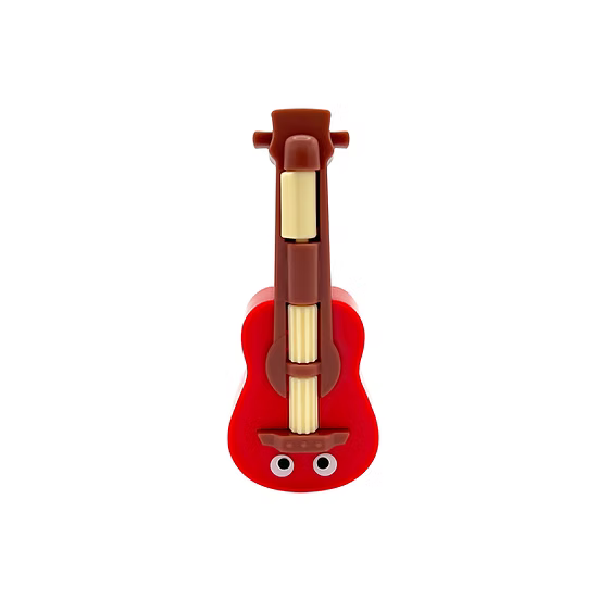 Fidget Go Guitar fidget toy, red and brown, sensory fidget