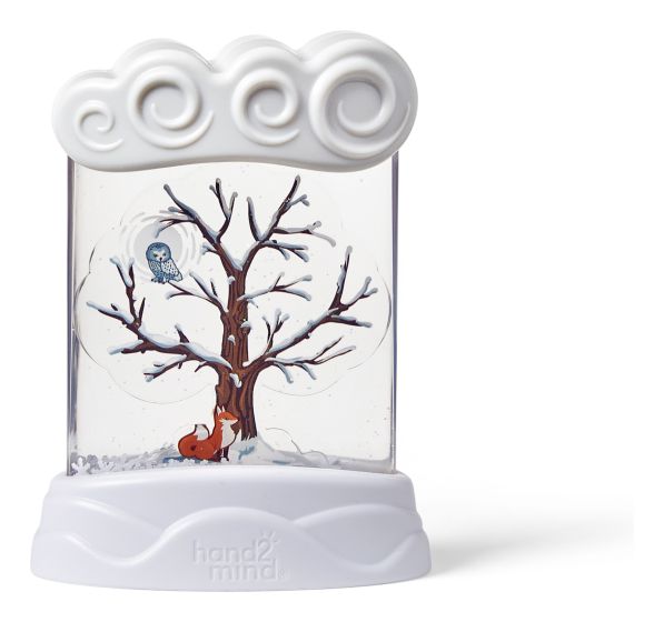 hand2mind Changing Seasons winter sensory tube white snow fox owl tree