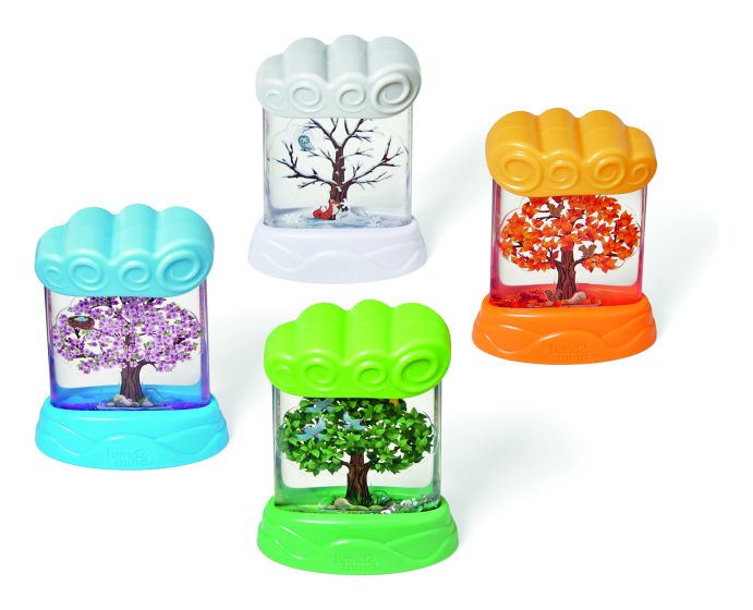 hand2mind Changing Seasons sensory tubes set spring summer autumn winter angle view