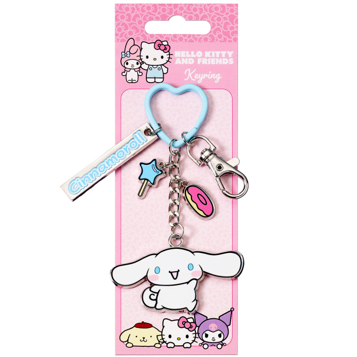 Hello Kitty and Friends Cinnamoroll Keyring with Charms on official backing card