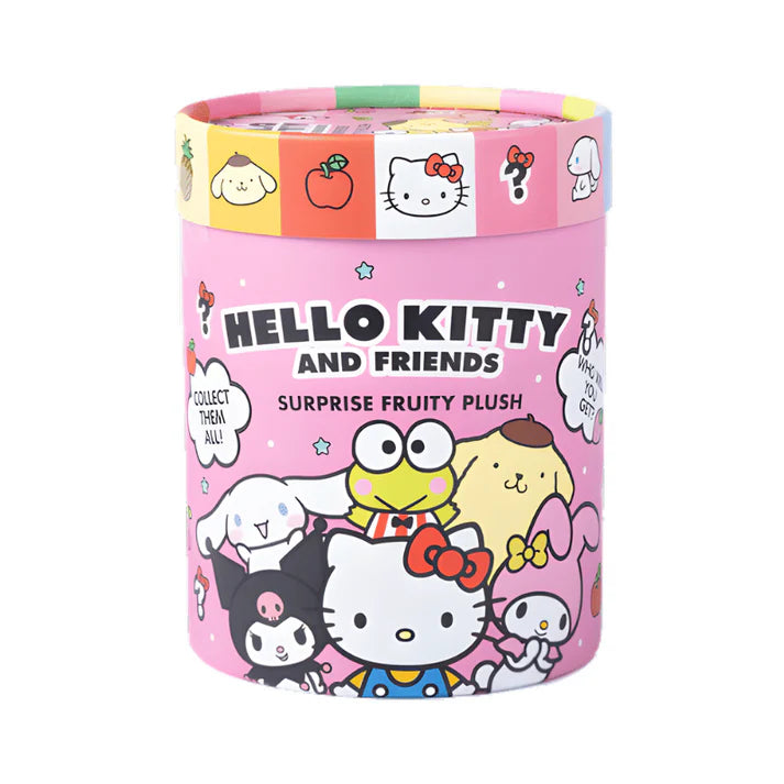 Hello Kitty and Friends Surprise Fruity Plush blind box tube packaging collect them all Sanrio characters