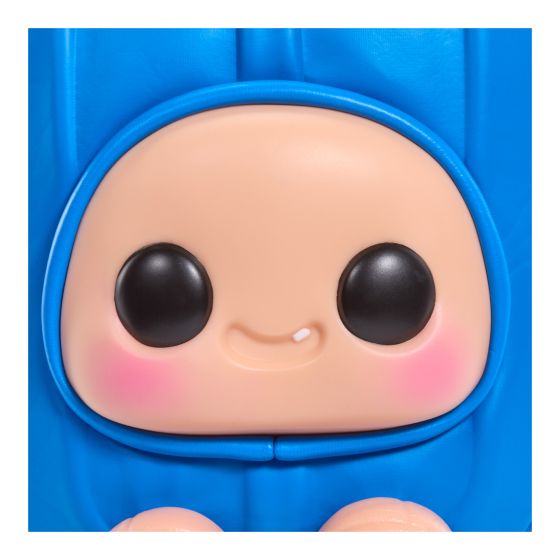 Hyojo Creamsicle blue collectible plush face closeup, expressive doll face detail