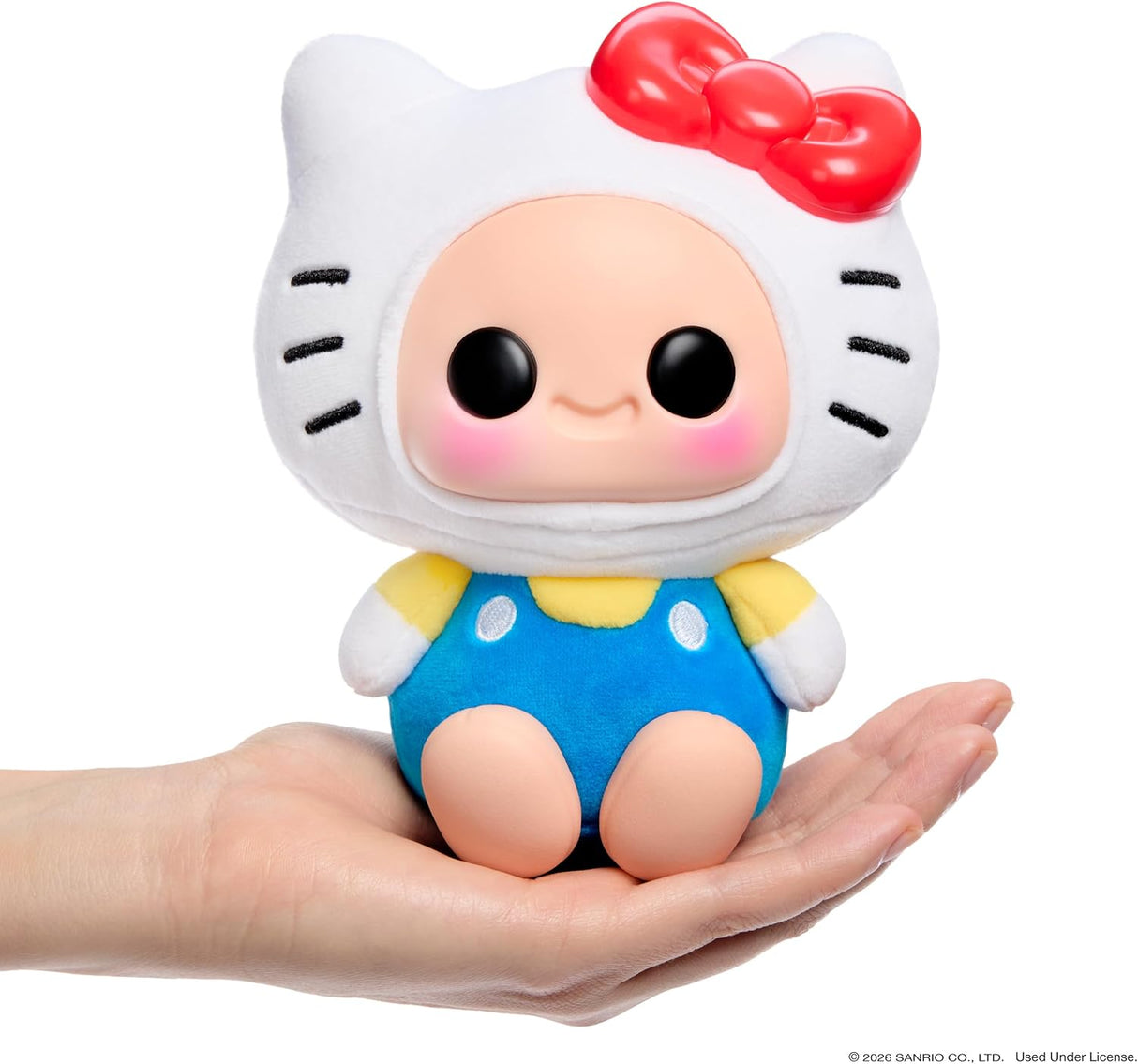Hyojo Hello Kitty squishy plush keychain held in hand, soft sensory collectible toy