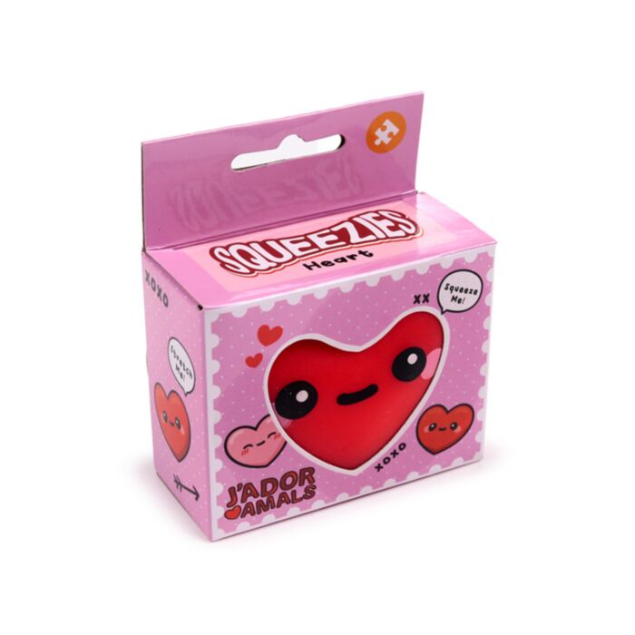 J'adoramals Squeezie Heart red, front of retail packaging, kawaii heart design