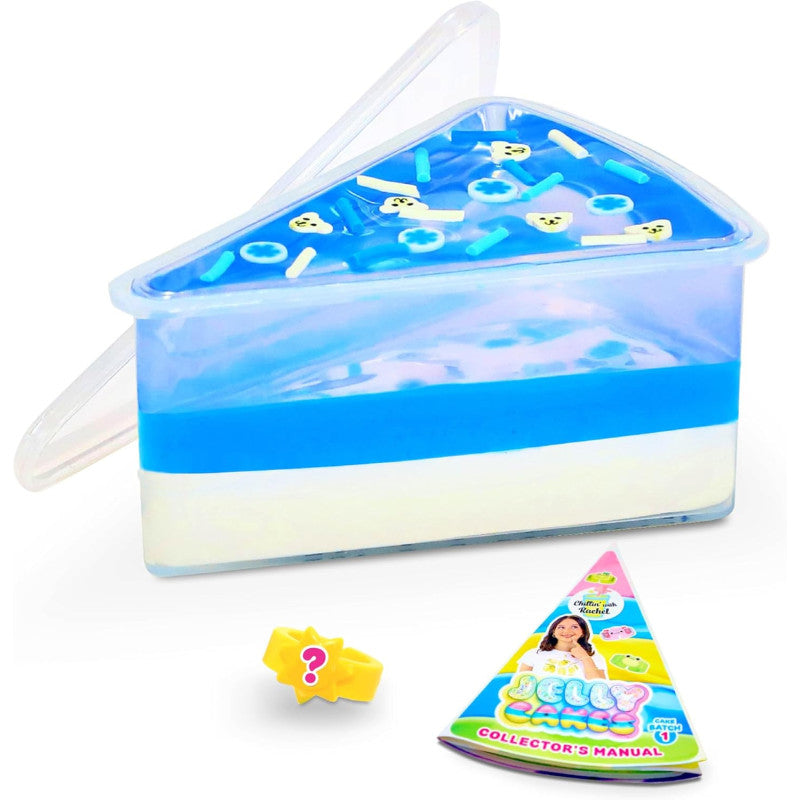 Jelly Cakes x Chillin With Rachel Iceberry Chill blue layered sensory slime with mystery ring
