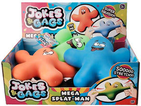 Jokes and Gags Mega Splat-Man super squishy stretchy sensory toy display box