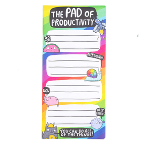 Katie Abey Pad of Productivity rainbow to-do list notepad, white background