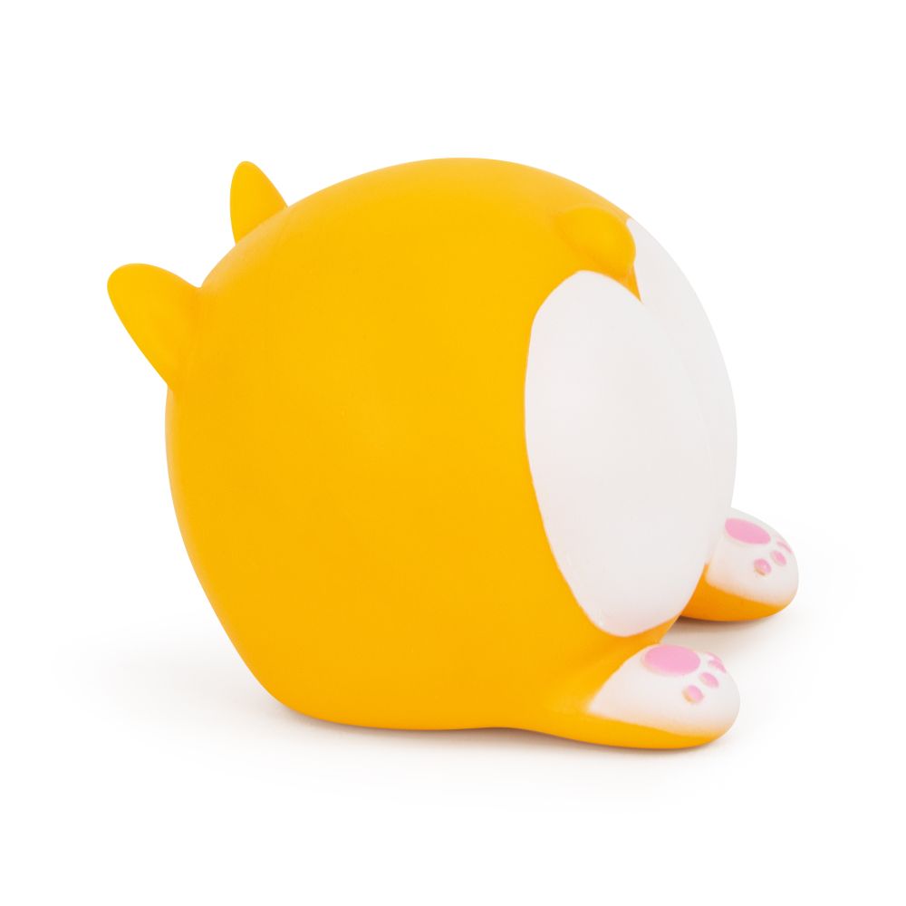 Side angled view of the Keycraft Big Squij Corgi Butt squishy toy showing its rounded shape and ears
