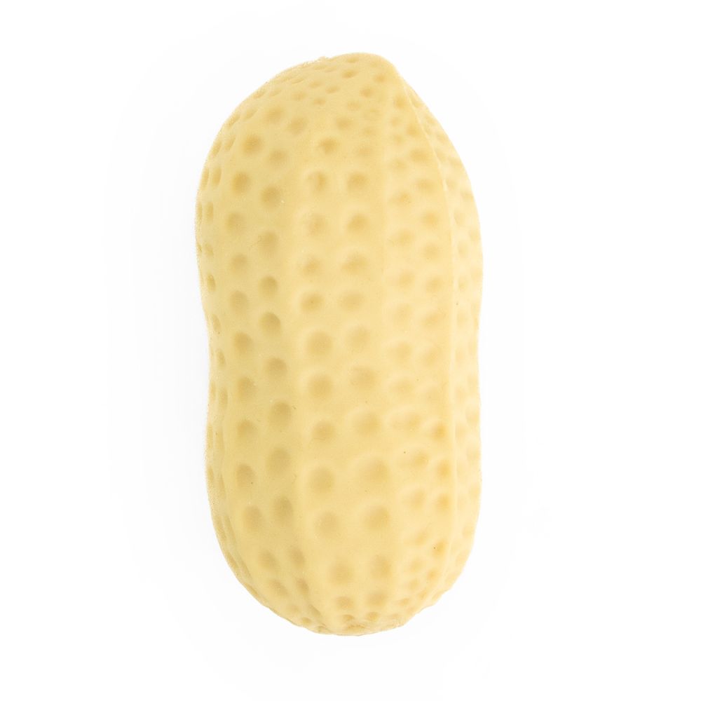 Keycraft Crunchy Peanut sand-filled squeeze stress toy isolated on white background showing dimpled peanut shell texture