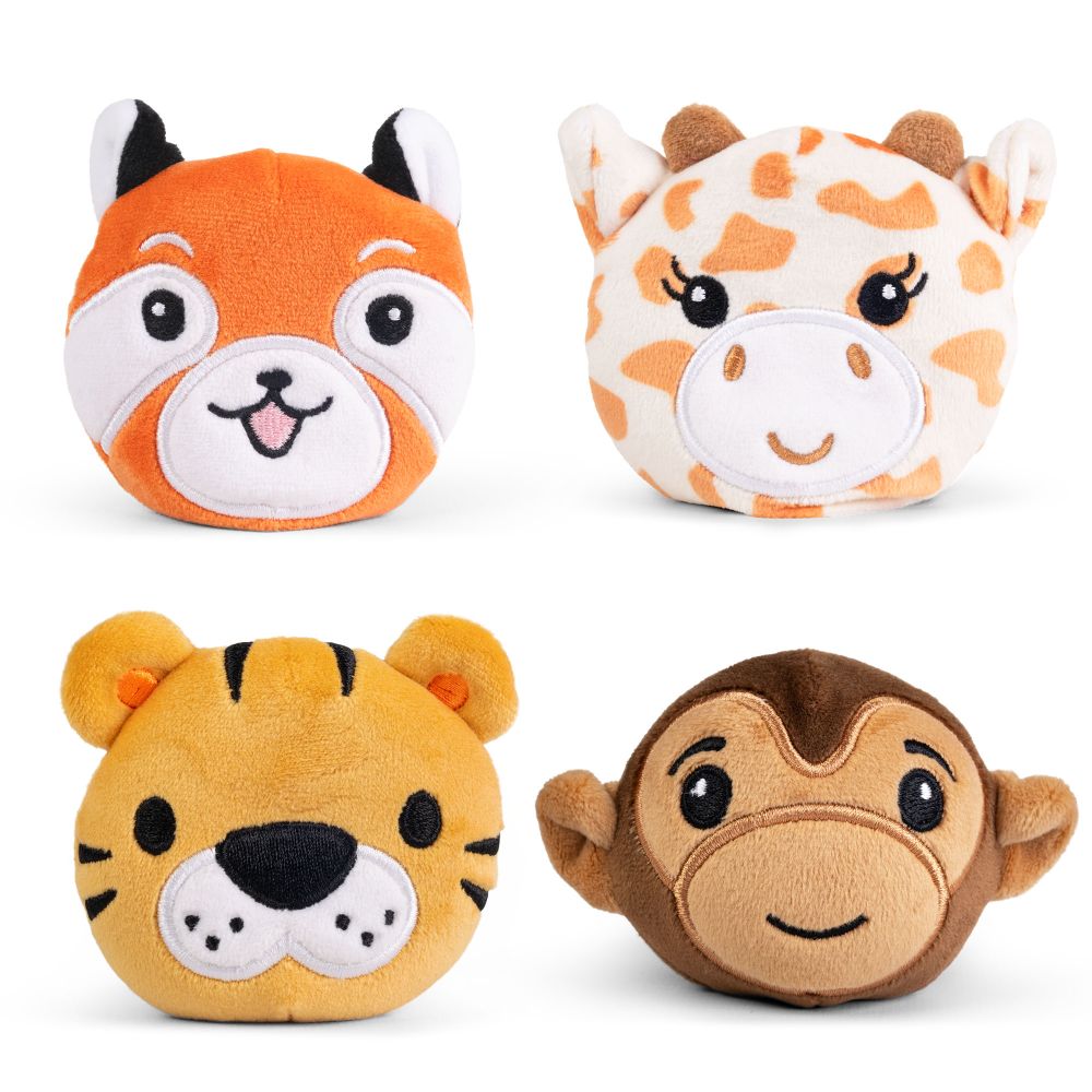 Keycraft Safari Sand Plush full range, red panda giraffe tiger monkey sensory fidget toys