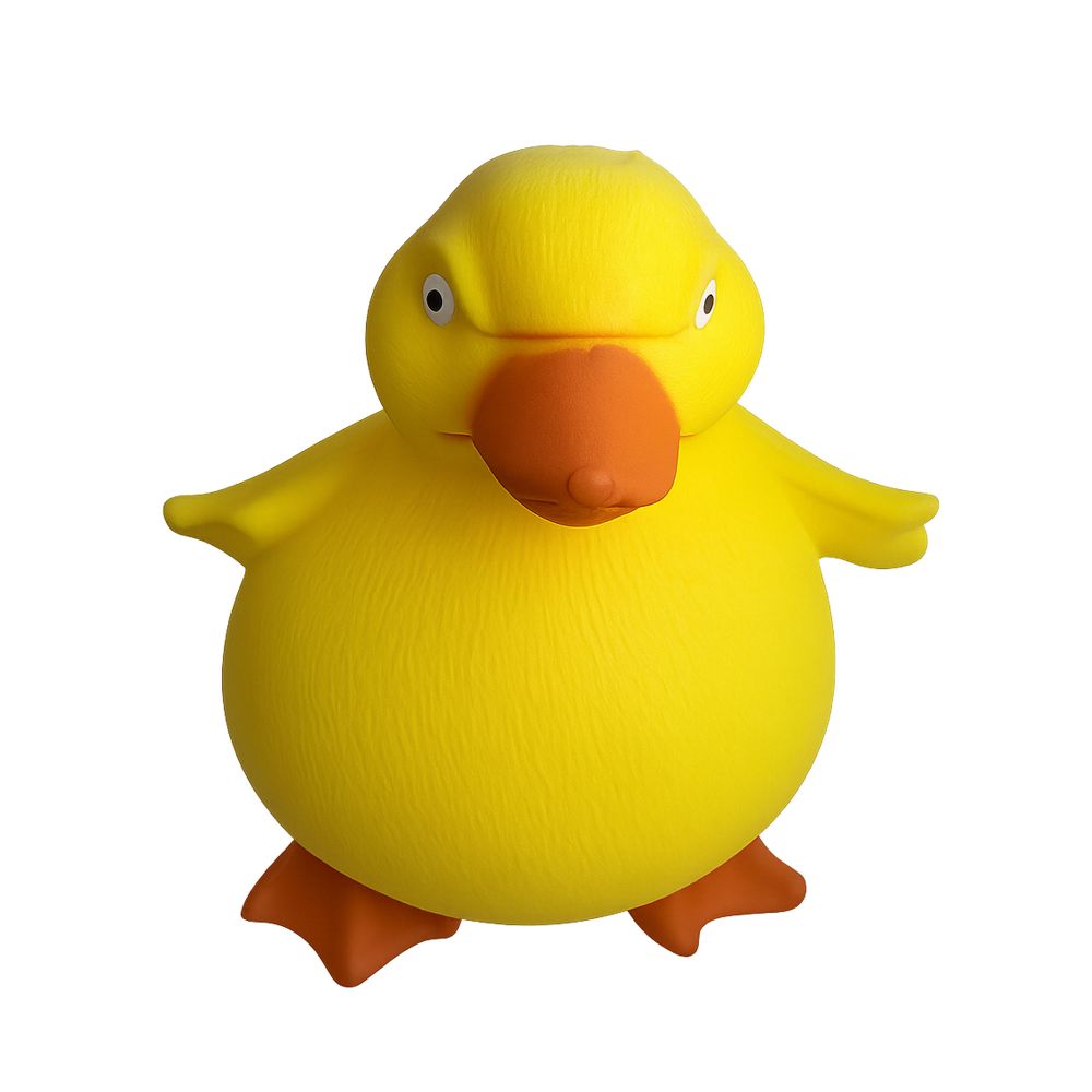 Keycraft Stretch N Smash Grumpy Duck yellow sand-filled stretchy sensory fidget toy front view on white background