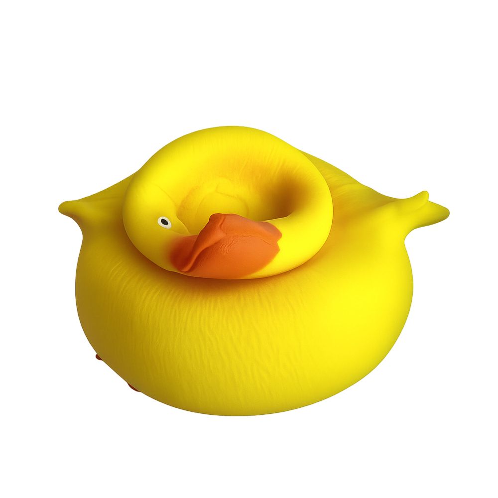 Keycraft Stretch N Smash Grumpy Duck fully stretched and smashed showing super stretchy sand-filled sensory fidget toy