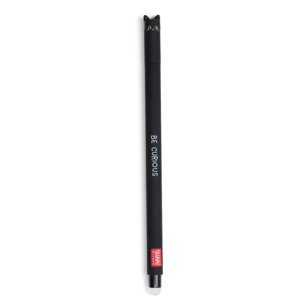 Black cylindrical pen on a white background