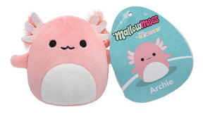 Archie the Axolotl MallowMees by Squishmallows weighted plush with character tag