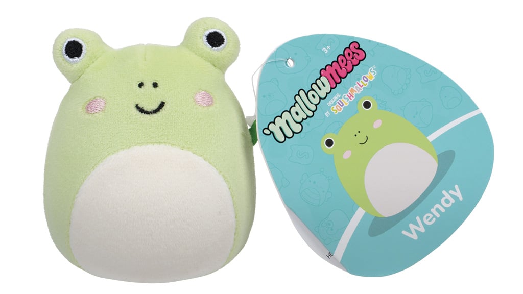 Wendy the Frog MallowMees by Squishmallows weighted plush with character tag