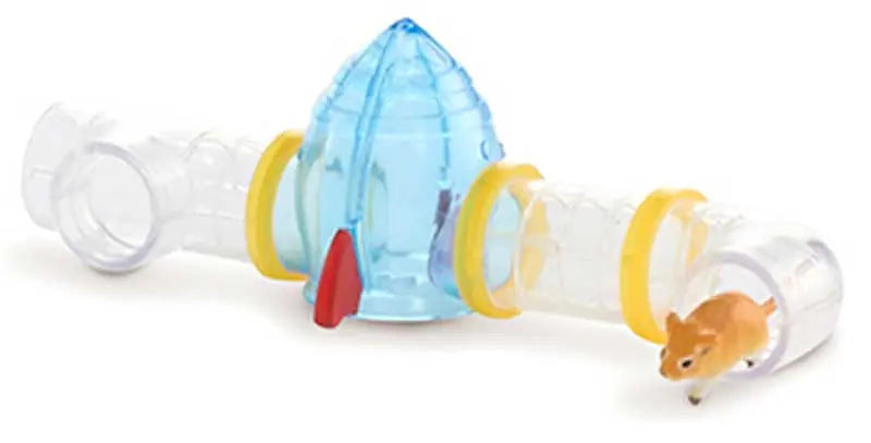 Completed Miniverse mini hamster tube tunnel habitat with rocket module and hamster figure