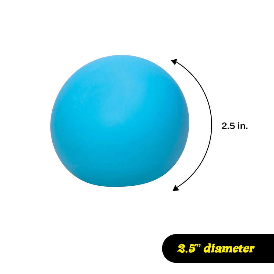 Blue Nee Doh Colour Change squish ball with size measurement showing 2.5 inch diameter