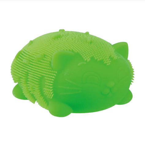 Nee Doh Fuzz Ball Wild Cats green squishy cat sensory fidget toy