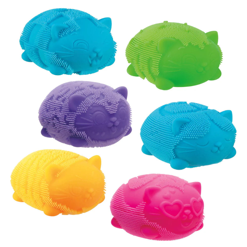 Nee Doh Fuzz Ball Wild Cats squishy cat fidget toy, six colour variants