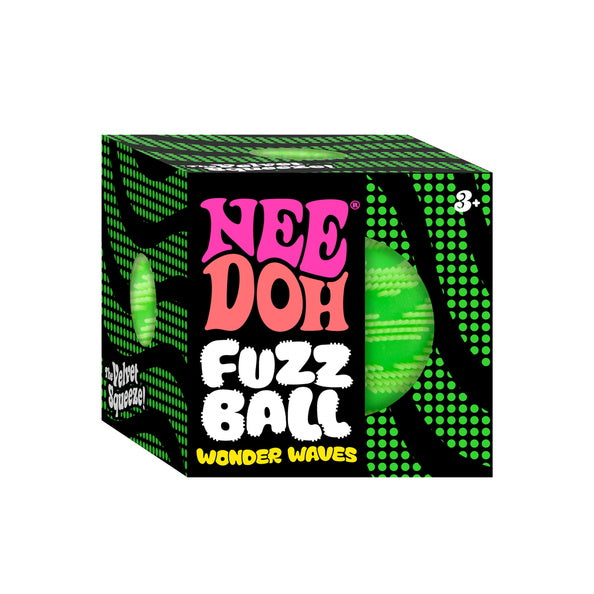 NeeDoh Fuzz Ball Wonder Waves box in green colourway