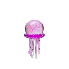 Purple glitter NeeDoh Jelly Squish jellyfish sensory toy on white background