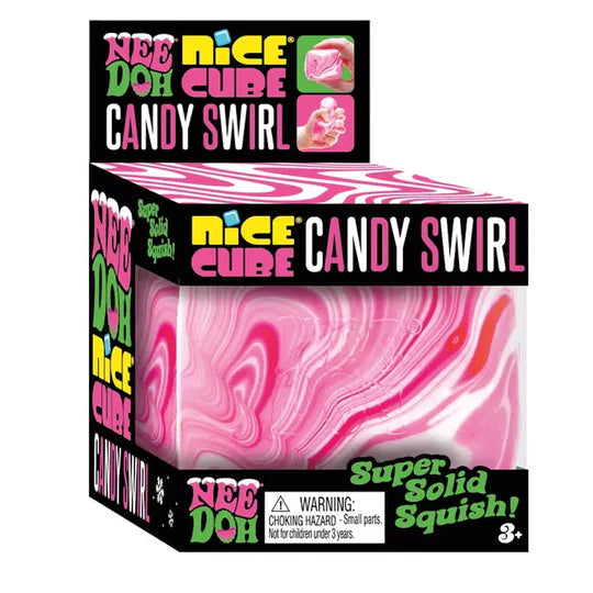 Nee Doh Nice Cube Candy Swirl pink squishy fidget toy box packaging