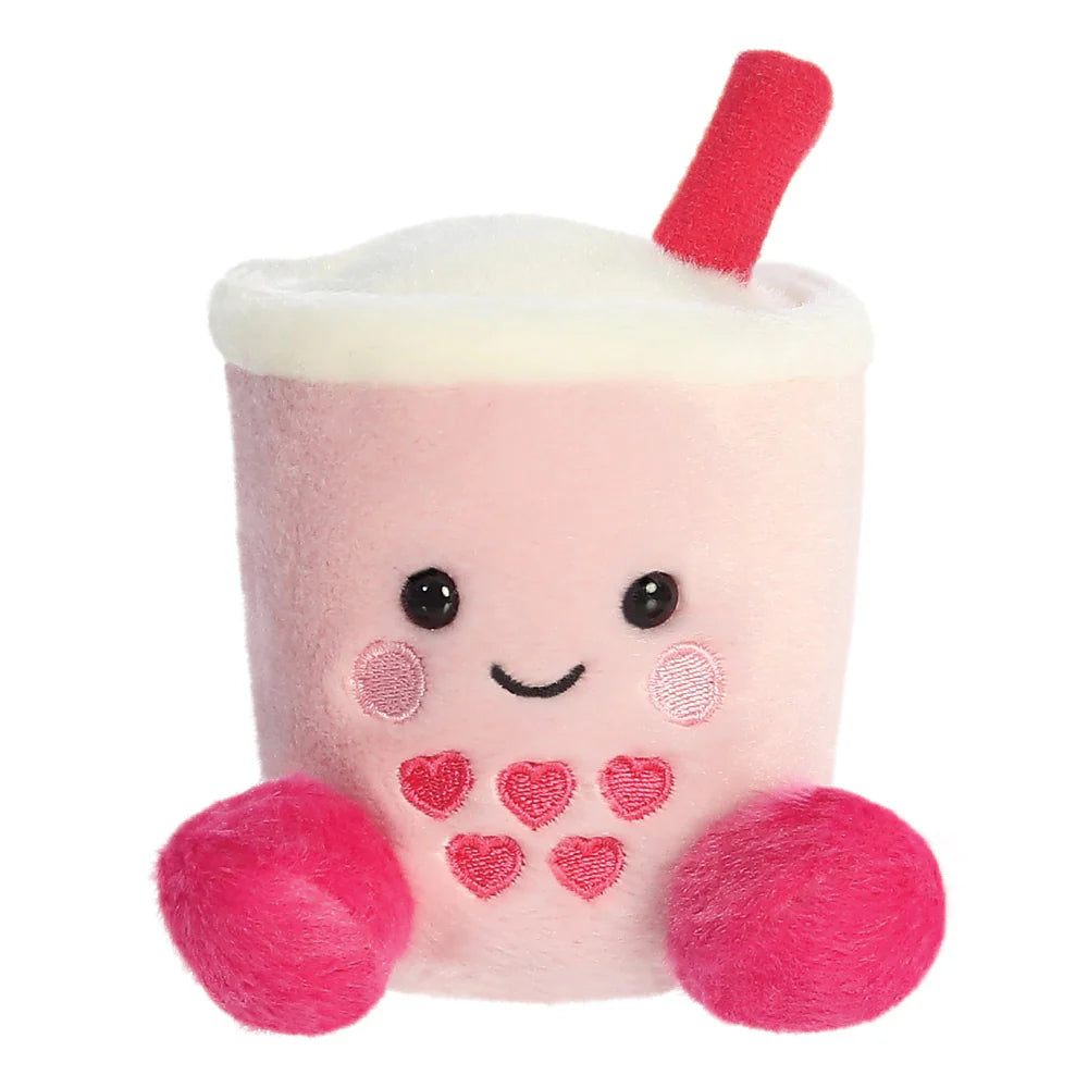 Aurora Palm Pals pink heart boba tea plush soft toy collectible