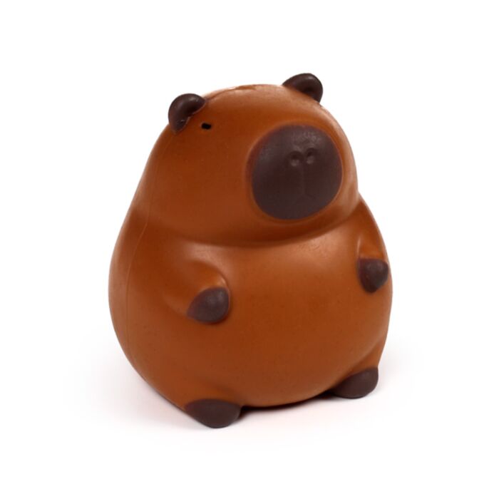 Puckator Stretchies Capybara brown squishy fidget toy, side view