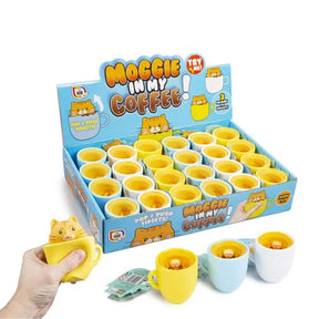 RMS Moggie in My Coffee pop and push fidget toy display box