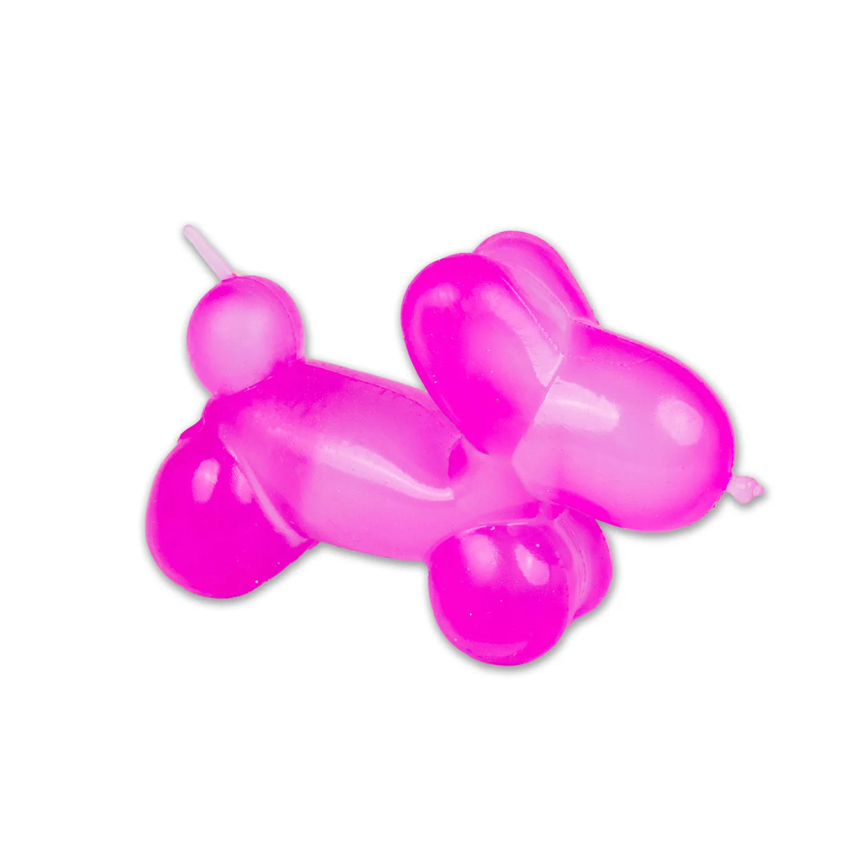 Hot pink Scrunchems Sugar Balloon Dog squishy toy isolated on white background