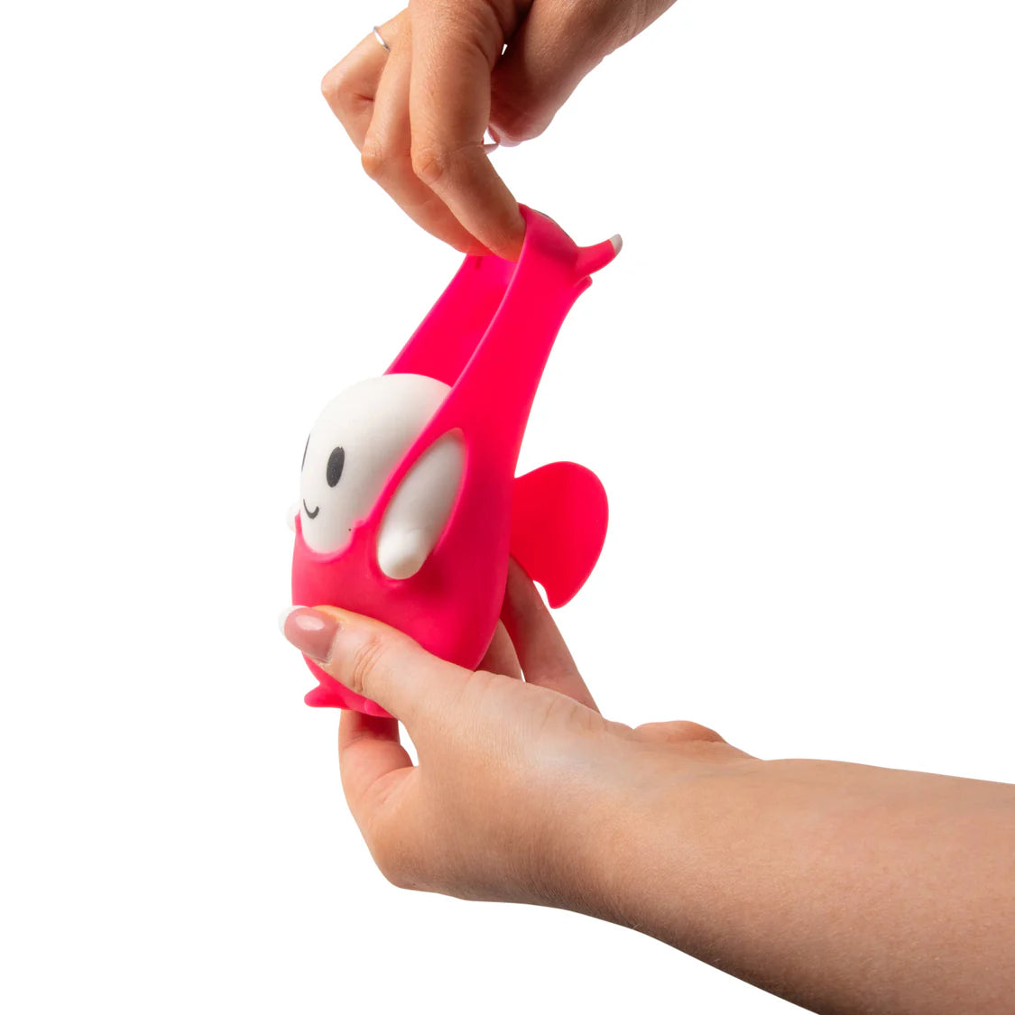 Scrunchems Switch N Squeeze Ghost pink devil costume being stretched — fidget toy