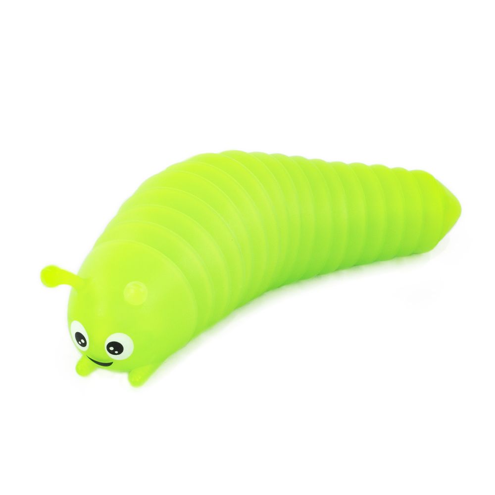 Slugbugz glow in the dark neon green slinky slug viral TikTok sensory fidget toy on white background