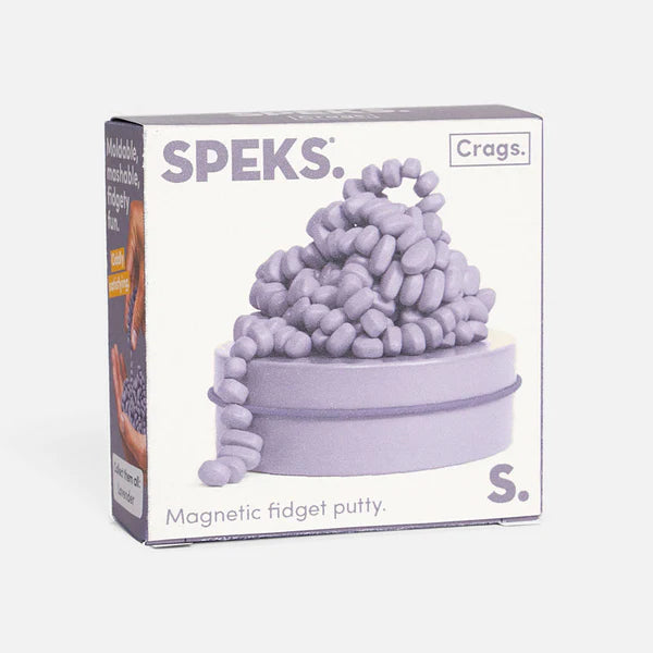 Speks Crags Lavender small magnetic fidget putty packaging, sensory desk toy