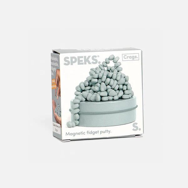 Speks Crags Sage small magnetic fidget putty packaging, sensory desk toy