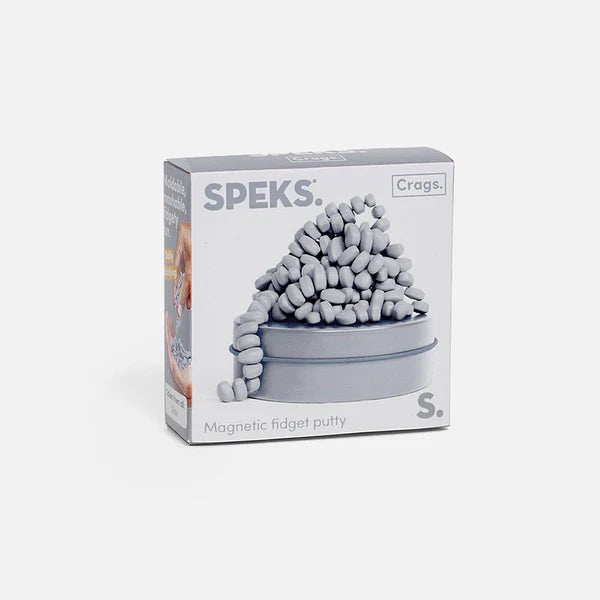 Speks Crags Slate small magnetic fidget putty packaging, sensory desk toy