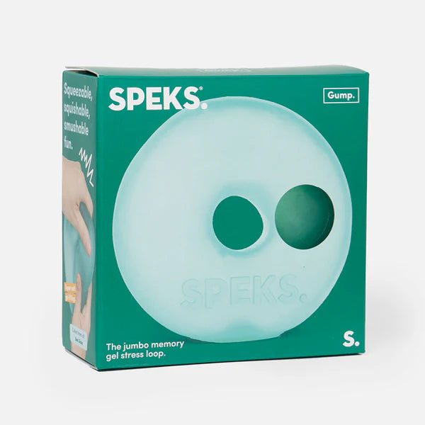 Mint green Speks Gump Jumbo Loop in teal retail box packaging